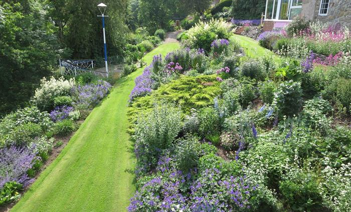 View from Pavillion onto Blue and White Border